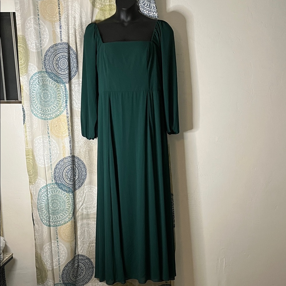 Celebrate It Forest Green Long Sleeve Dress